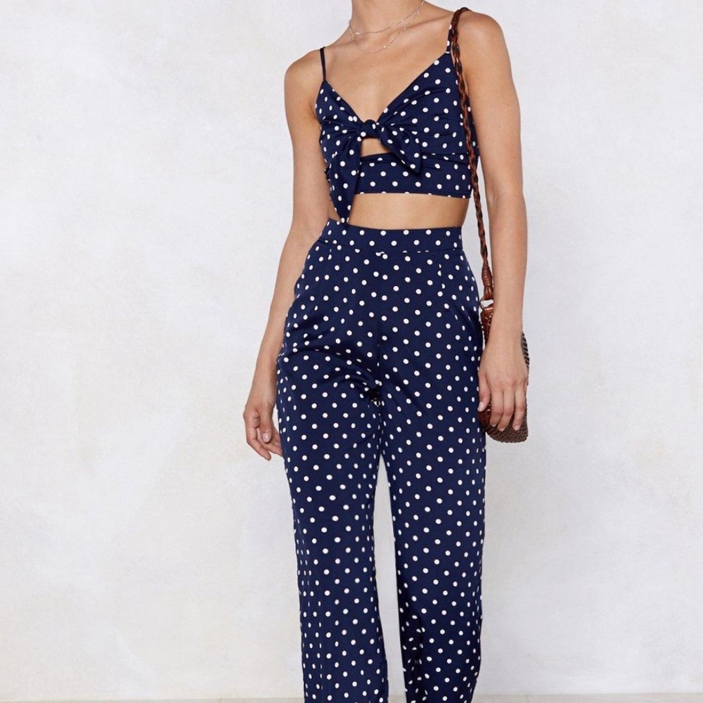 Navy Polka Dot Set
